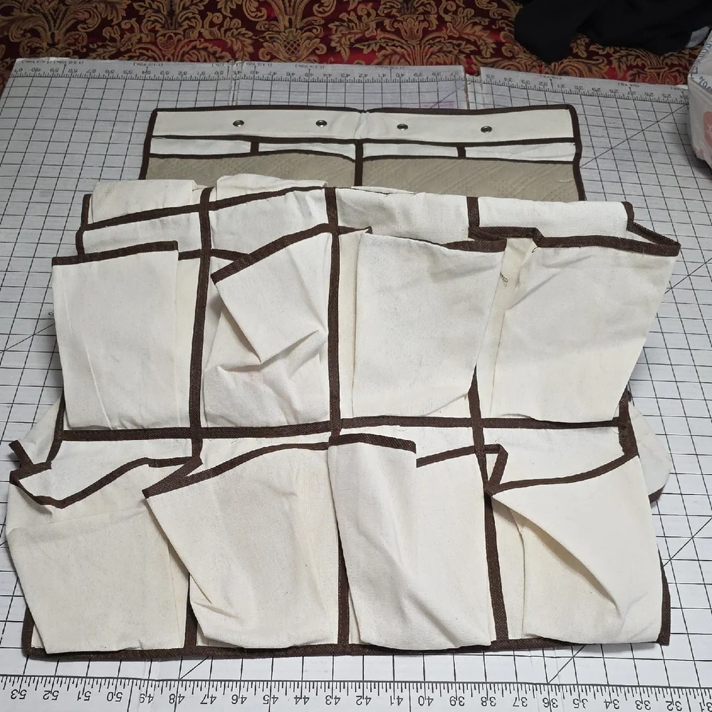Hanging‎ Shoe Organizer with Brown Trim